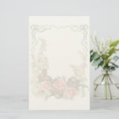 ヴィンテージの花柄のフェルトの文房具 便箋 (スタンド正面)