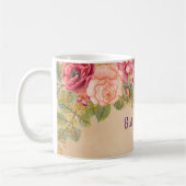 ヴィンテージの花柄のマグ コーヒーマグカップ (左)