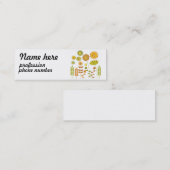 ヴィンテージの花柄の名刺 スキニー名刺 (正面/裏面)