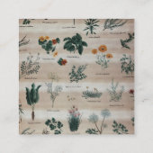 ヴィンテージの花柄の図表 スクエア名刺 (裏面)