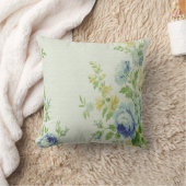 ヴィンテージの花柄の投球の枕青い花 クッション (ブランケット)