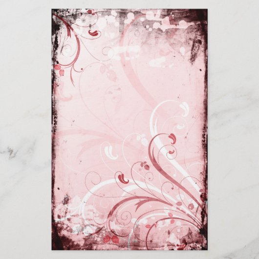 ヴィンテージの花柄の文房具 便箋 (正面)