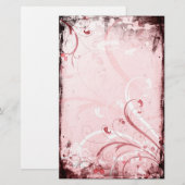 ヴィンテージの花柄の文房具 便箋 (正面/裏面)