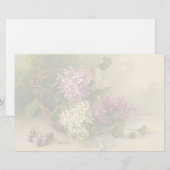 ヴィンテージの花柄の文房具 便箋 (正面/裏面)