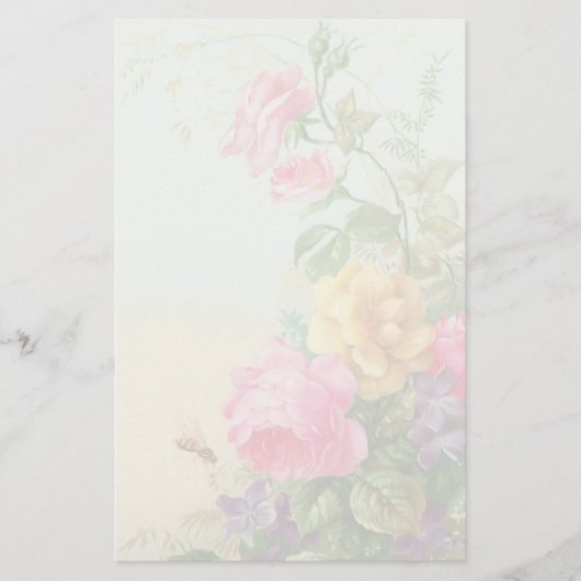 ヴィンテージの花柄の文房具 便箋 (正面)