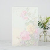ヴィンテージの花柄の文房具 便箋 (スタンド正面)