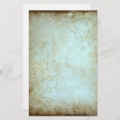 ヴィンテージの花柄の文房具 便箋 (正面/裏面)