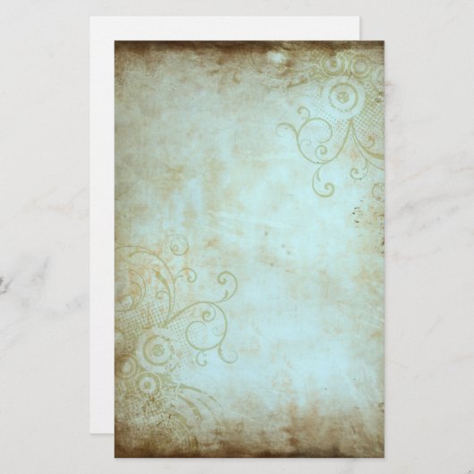 ヴィンテージの花柄の文房具 便箋 (正面/裏面)