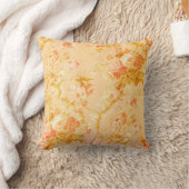 ヴィンテージの花柄の枕グランジな黄色いおよびピンク クッション (ブランケット)