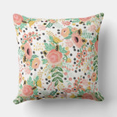 ヴィンテージの花柄の枕 クッション (裏面)