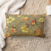 ヴィンテージの花柄の波 ランバークッション (ブランケット)