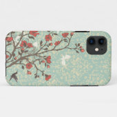 ヴィンテージの花柄の渦巻のダマスク織 + 鳥のiphone 5の場合 Case-Mate iPhoneケース (裏面(横))