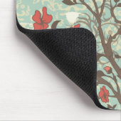 ヴィンテージの花柄の渦巻のダマスク織 + 鳥のmousepad マウスパッド (コーナー)