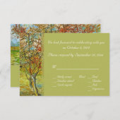 ヴィンテージの花柄の返信カード。春と夏のウェディングに。 招待状 (正面/裏面)