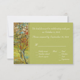 ヴィンテージの花柄の返信カード。春と夏のウェディングに。 招待状