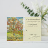 ヴィンテージの花柄の返信カード。春と夏のウェディングに。 招待状 (スタンド正面)