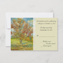 ヴィンテージの花柄の返信カード。春と夏のウェディングに。 招待状