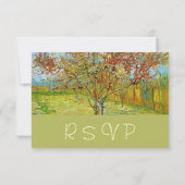 ヴィンテージの花柄の返信カード。春と夏の結婚式に。 招待状 (裏面)