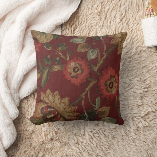 ヴィンテージの花柄のMoJoの枕 クッション (ブランケット)