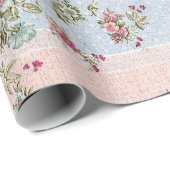 ヴィンテージの花柄は包装紙を縞で飾り、 ラッピングペーパー (ロールコーナー)