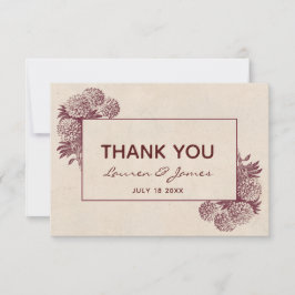 ヴィンテージの花柄は3.5x5 Iのレトロの植物感謝していしています サンキューカード