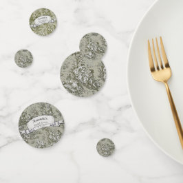 ヴィンテージの花柄オリーブグリーンのトワルドジューイシャワー コンフェッティ