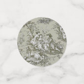 ヴィンテージの花柄オリーブグリーンのトワルドジューイシャワー コンフェッティ (スモール正面)