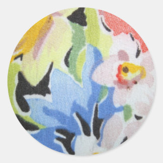 ヴィンテージの花柄シール ラウンドシール