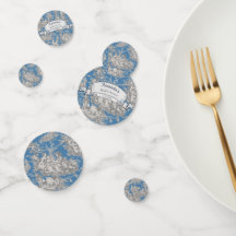 ヴィンテージの花柄ターコイズブルーのトワルドジューイシャワー