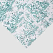 ヴィンテージの花柄ターコイズ トワルドジュー 薄葉紙 (詳細)