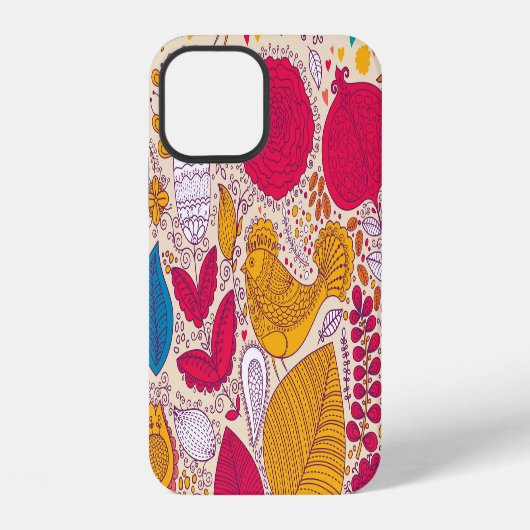 ヴィンテージの花柄デザイン iPhoneケース (裏面)