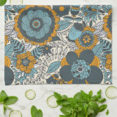 ヴィンテージの花柄パターン キッチンタオル (折り畳み)