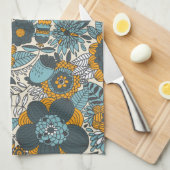 ヴィンテージの花柄パターン キッチンタオル (四つ折り)