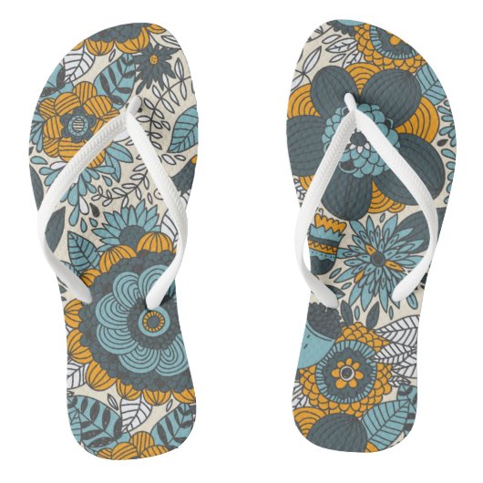 ヴィンテージの花柄パターン ビーチサンダル (ソール)