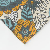 ヴィンテージの花柄パターン フリースブランケット (角)