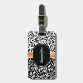 ヴィンテージの花柄パターン ラゲッジタグ (正面縦)