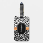 ヴィンテージの花柄パターン ラゲッジタグ (裏面縦)