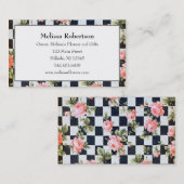 ヴィンテージの花柄パターン 名刺 (正面/裏面)