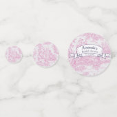 ヴィンテージの花柄ピンクのトワルドジューイシャワー コンフェッティ (裏面)