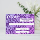ヴィンテージの花柄レスポンスカード 出欠カード (スタンド正面)