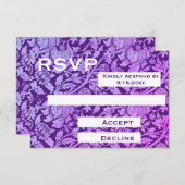 ヴィンテージの花柄レスポンスカード 出欠カード (正面/裏面)