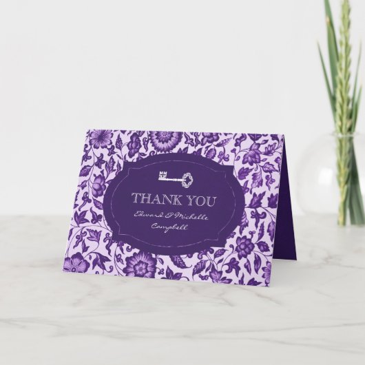 ヴィンテージの花柄及び主サンキューカード サンキューカード (正面)