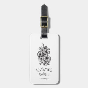 ヴィンテージの花柄 の冒険は待ちます ラゲッジタグ