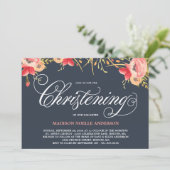 ヴィンテージの花柄|の洗礼を施す招待状 招待状 (スタンド正面)