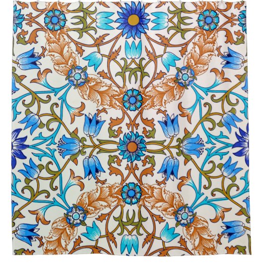 ヴィンテージの花柄、ウィリアム·モリス シャワーカーテン (正面)