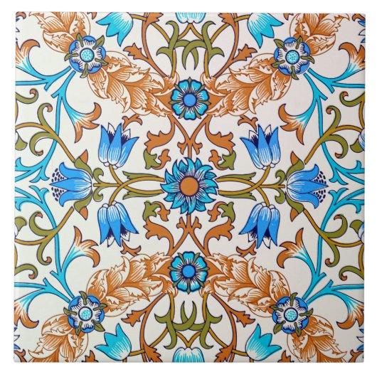 ヴィンテージの花柄、ウィリアム·モリス タイル (正面)