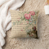 ヴィンテージの花柄 クッション (ブランケット)