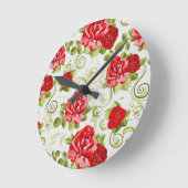 ヴィンテージの花柄 ラウンド壁時計 (傾斜)