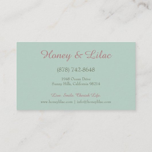 ヴィンテージの花柄 名刺 (裏面)