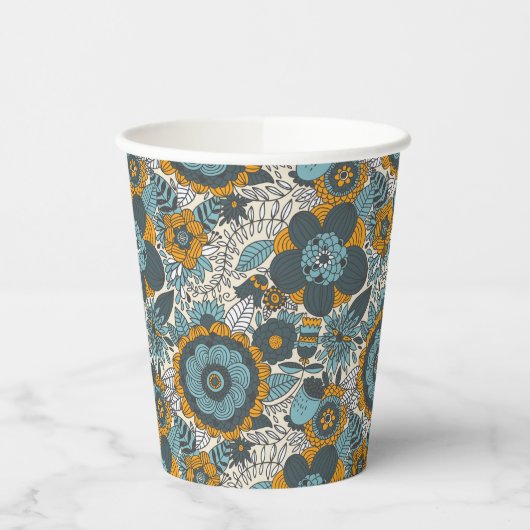 ヴィンテージの花柄 紙コップ (左)